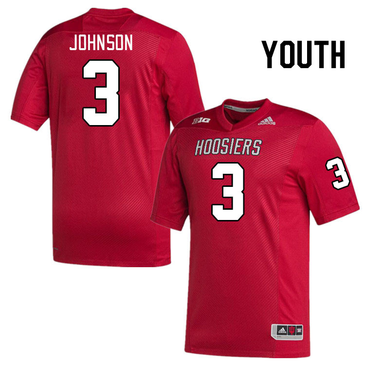 Youth #3 JoJo Johnson Indiana Hoosiers College Football Jerseys Stitched Sale-Red